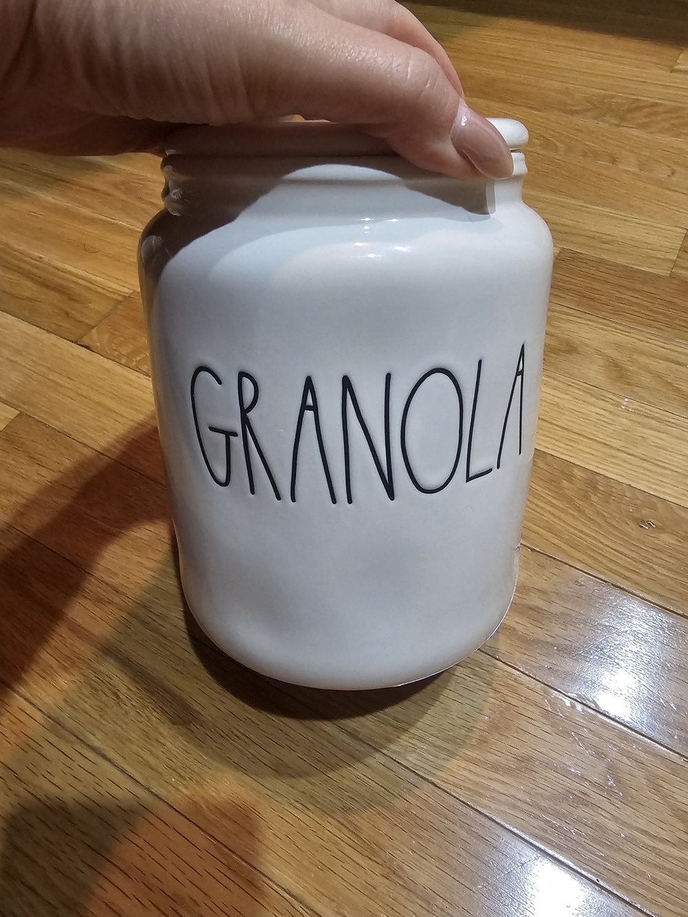 Rae Dunn Artisan Collection By Magenta White Ceramic Granola Canister
